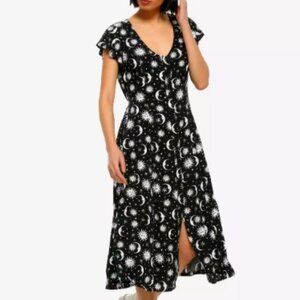 Hot Topic Black & White Celestial Midi Dress XL